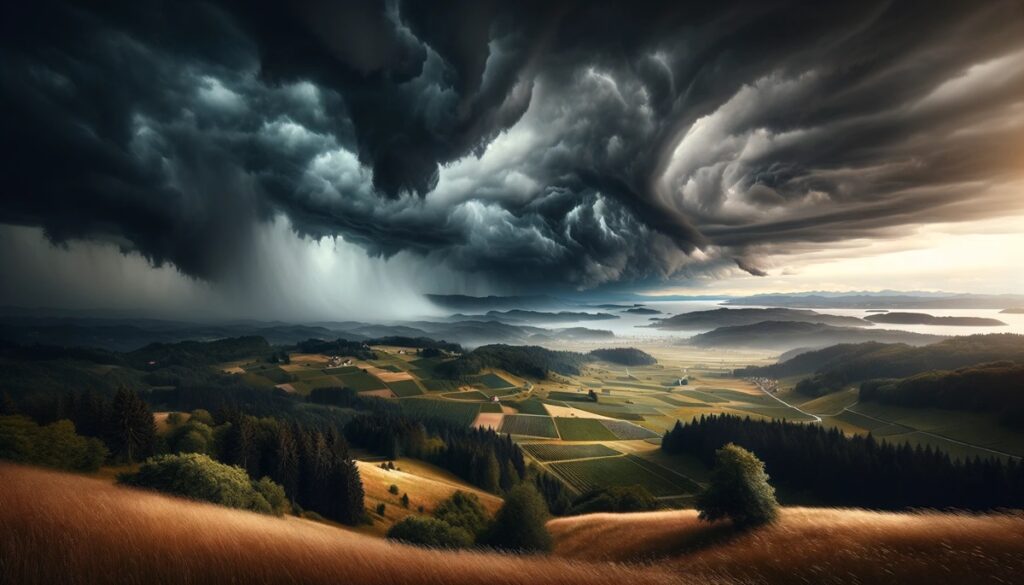 Nevihtni oblaki nad Slovenijo: Prihaja nevihta z močnimi vetrovi