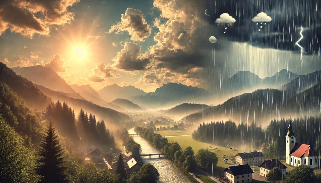 Vremenska napoved Obeta se delno jasno vreme, v začetku tedna lahko pričakujemo nevihte